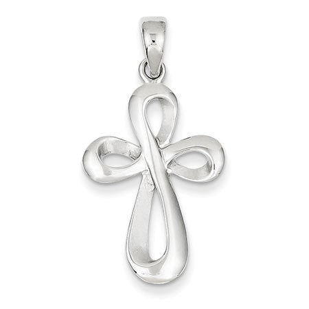 14k White Gold Cross Pendant