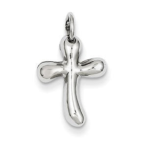 14k White Gold Small Freeform Cross Pendant