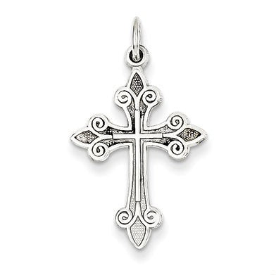 14k White Gold Cross Pendant