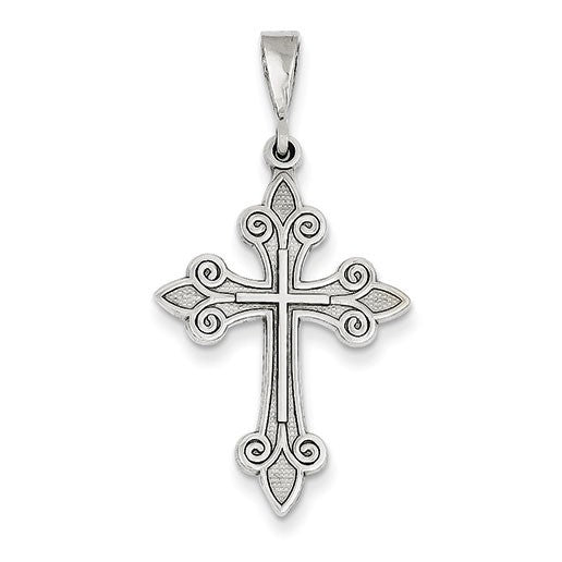 14k White Gold Cross Pendant