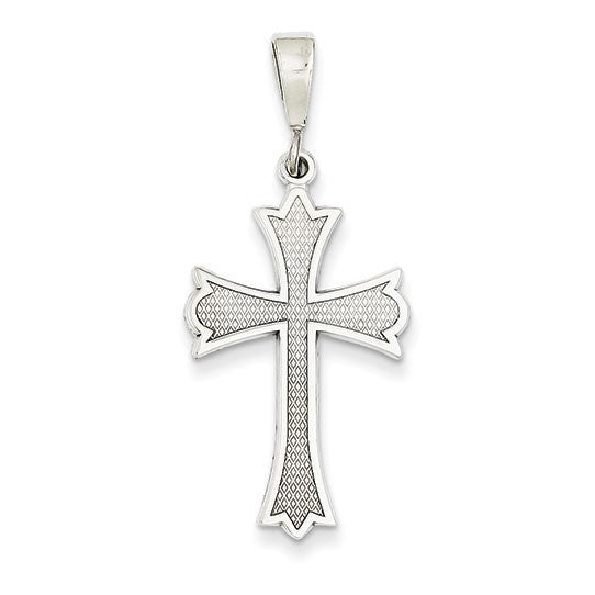 14k White Gold Cross Pendant
