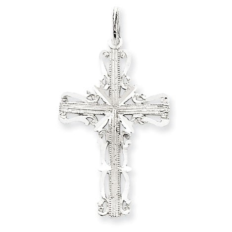 14k White Gold Latin Cross Pendant