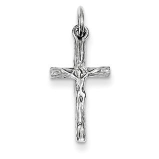 14k White Gold Crucifix Pendant