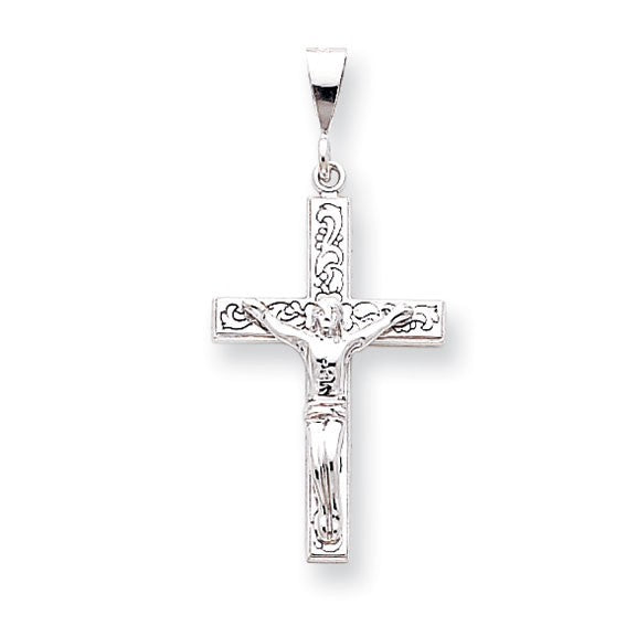 14k White Gold Crucifix Pendant