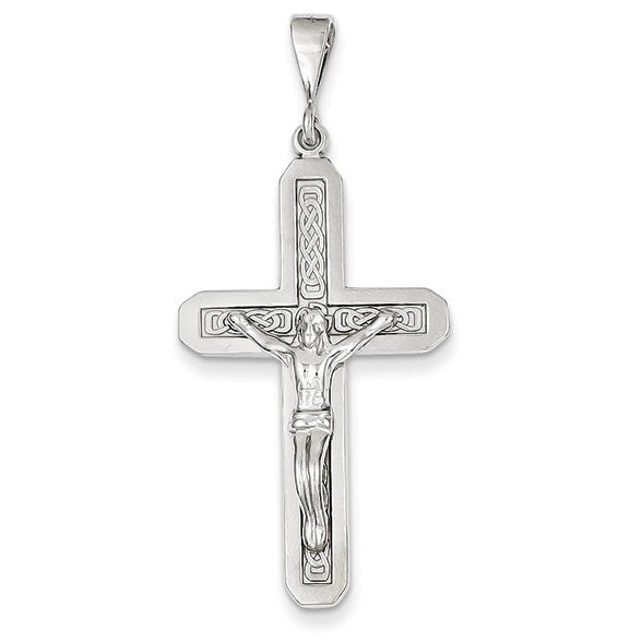 14k White Gold Crucifix Pendant