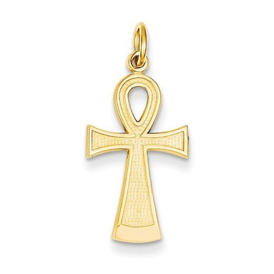 14k Ankh Cross Charm