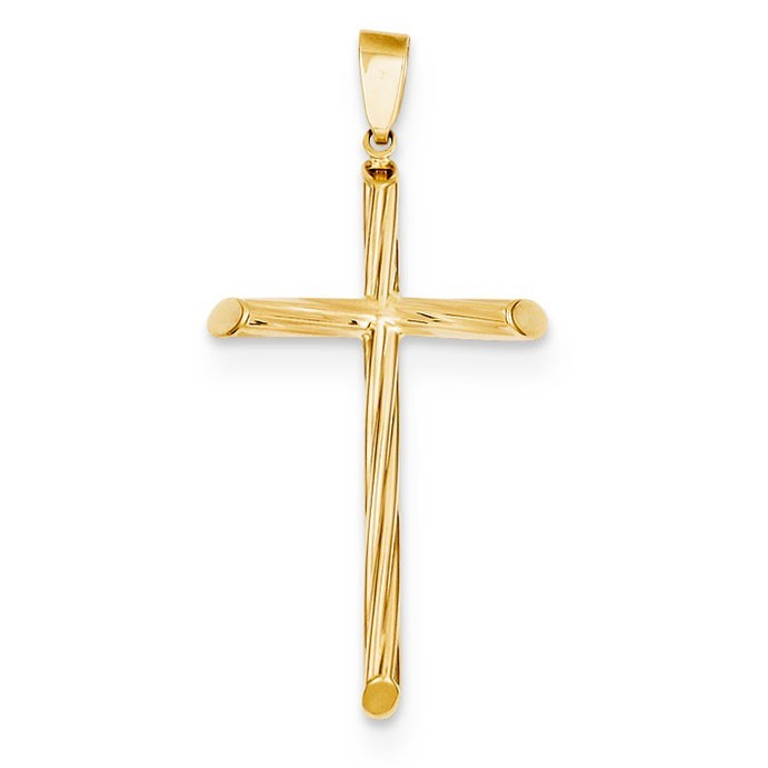 14k Fancy Textured Cross Pendant