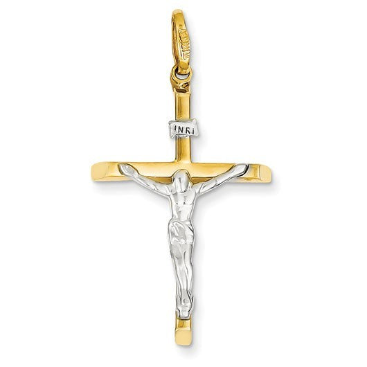14k Two-tone Crucifix Pendant
