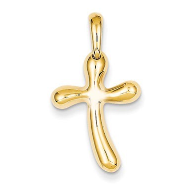 14k Polished Freeform Cross Pendant