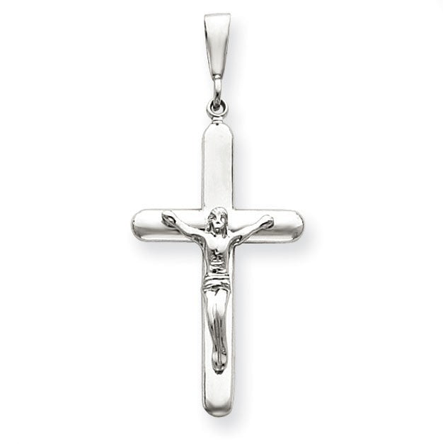 14k White Gold Crucifix Pendant