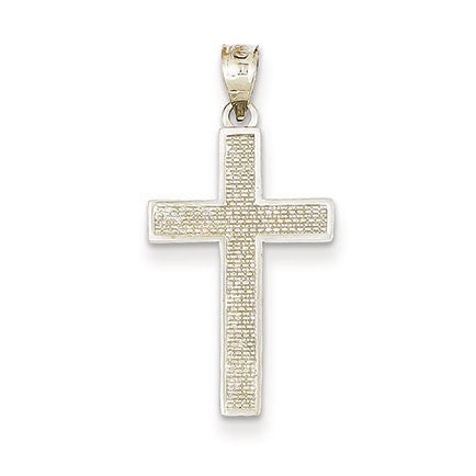 14K White Gold Cross Pendant