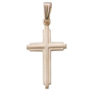 14K Yellow Gold Solid Cross Pendant