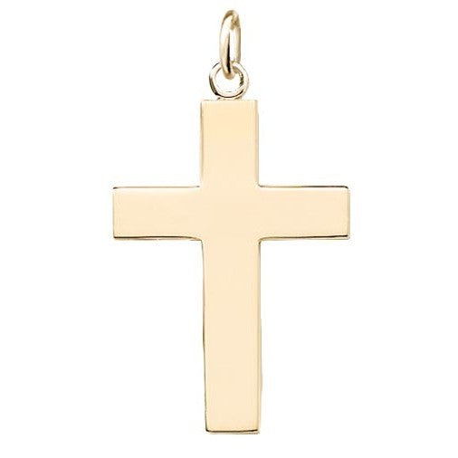 14K Yellow or White Gold Solid Cross Pendant