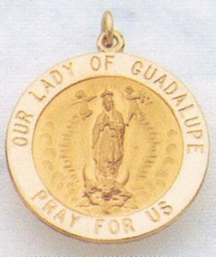 14K Gold Our Lady Of Guadalupe medal