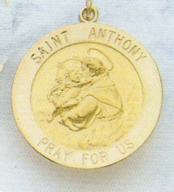 14K Gold Saint Anthony Religious Medal