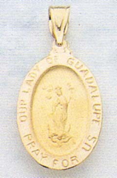 14K Gold Our Lady Of Guadalupe Medal