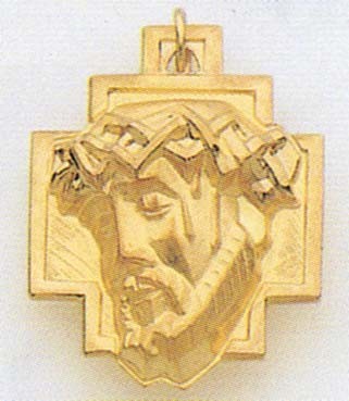 14K Gold Christ Head