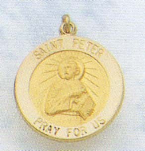 14K Gold Saint Peter the Apostle Religious Medal