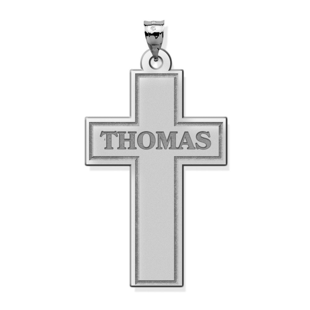 Personalized Cross Medal w/ Name & Chain Included
