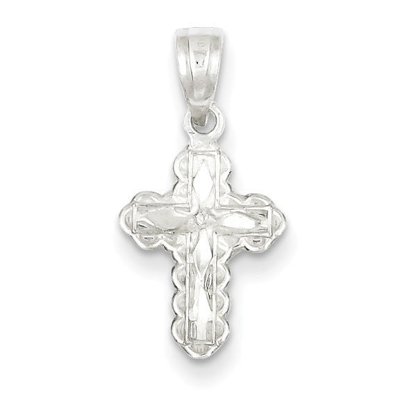 Sterling Silver Diamond-cut Cross Charm