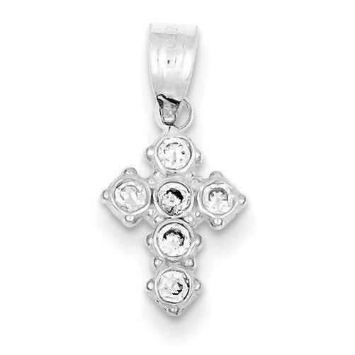 Sterling Silver CZ Cross Pendant