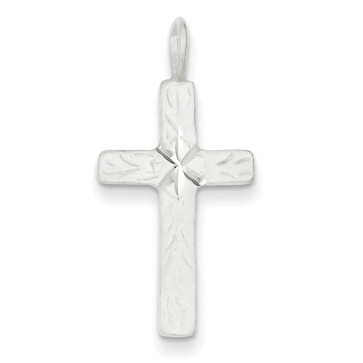 Sterling Silver Diamond-cut Cross Pendant