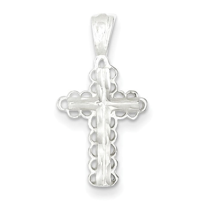 Sterling Silver Budded Cross Pendant