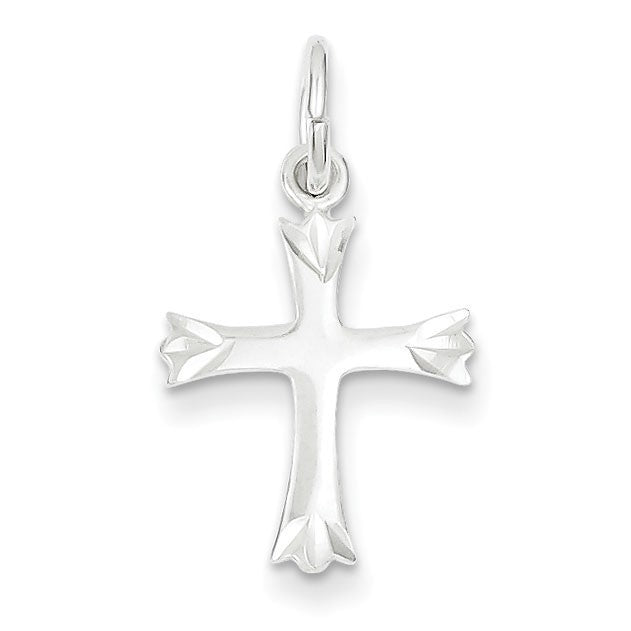 Sterling Silver Fleur De Lis Cross Charm