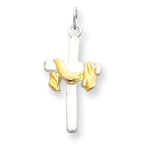 Sterling Silver & Vermeil Draped Cross Pendant