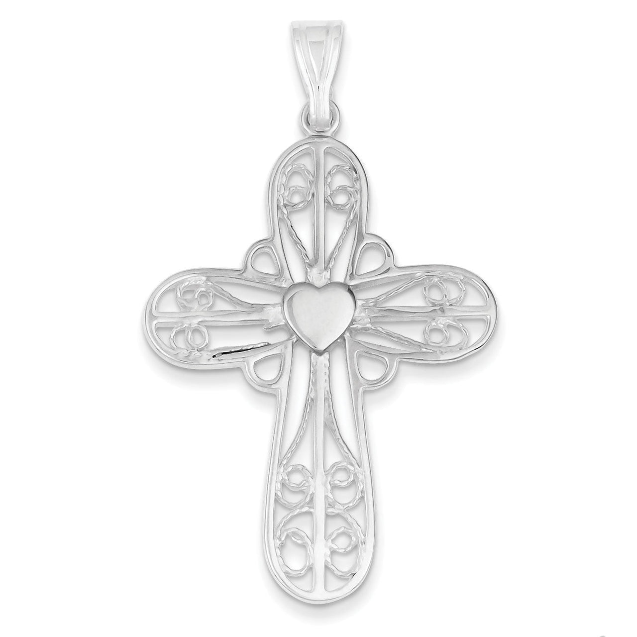 Sterling Silver Heart Cross Pendant