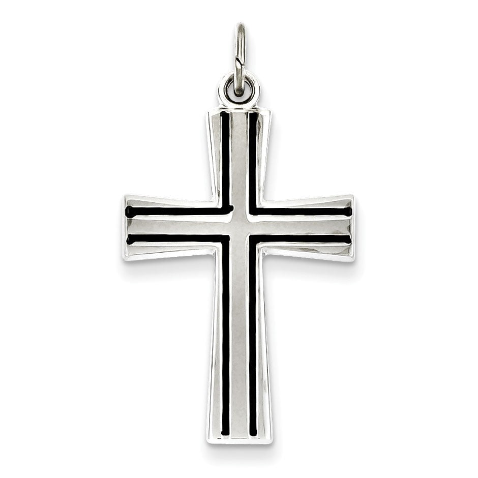 Sterling Silver Enameled  Cross Charm