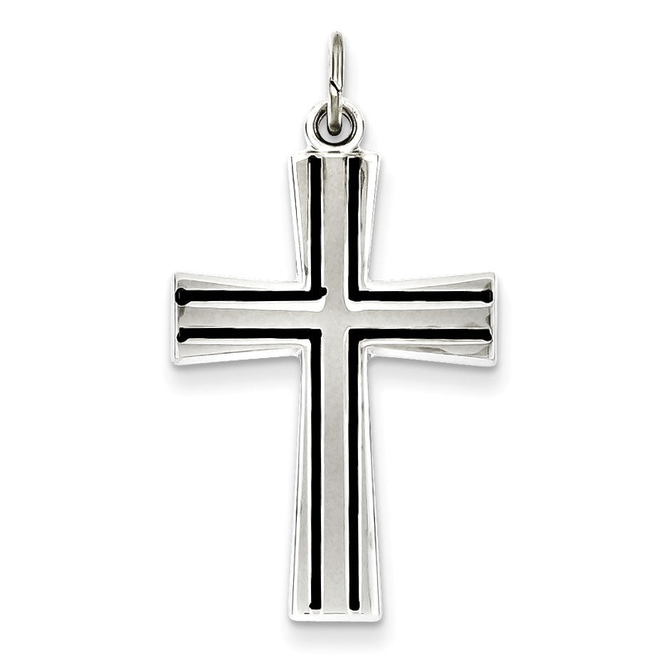Sterling Silver Enameled  Cross Charm
