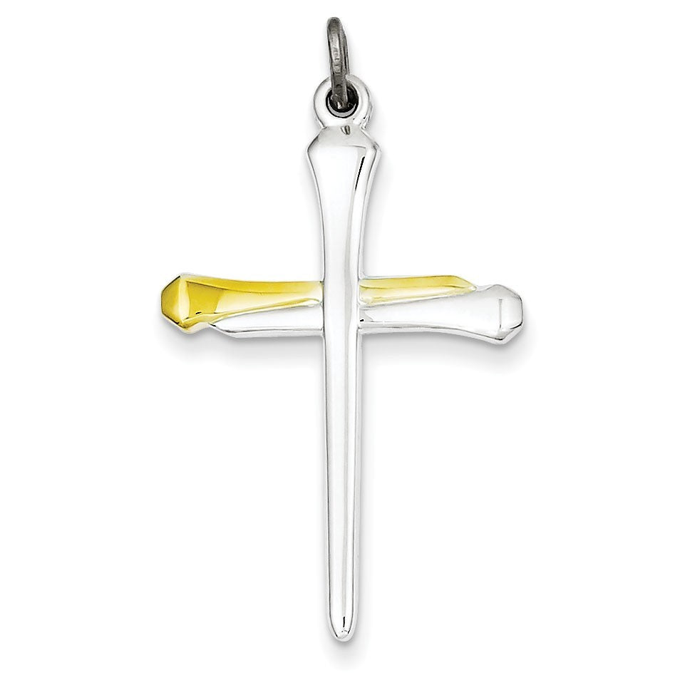 Sterling Silver & Vermeil Nail Cross Pendant
