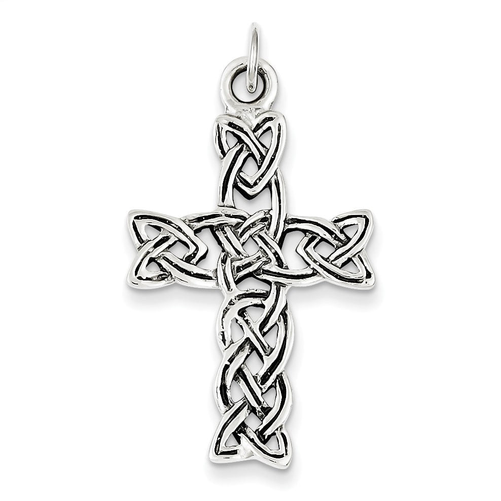 Sterling Silver Antiqued Celtic Cross Pendant