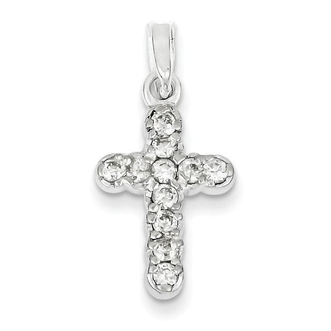 Sterling Silver CZ Cross Pendant