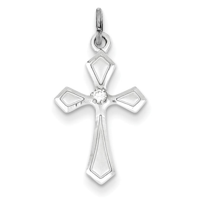 Sterling Silver CZ Passion Cross Charm