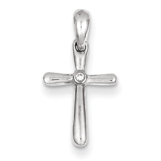 Sterling Silver CZ Cross Pendant