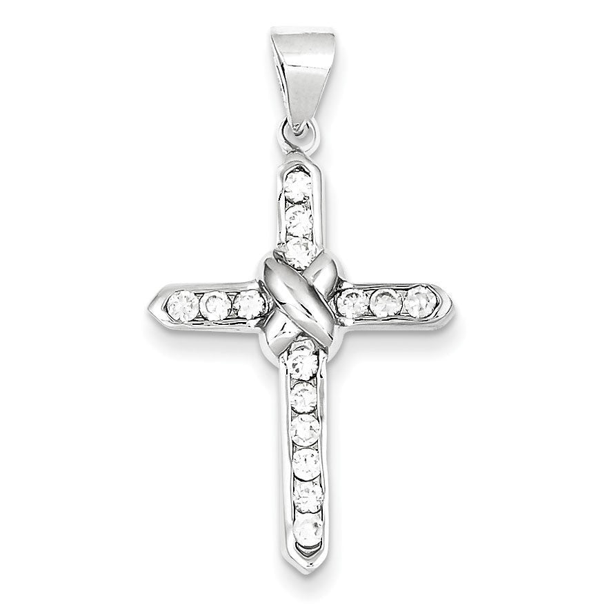 Sterling Silver CZ Cross Charm