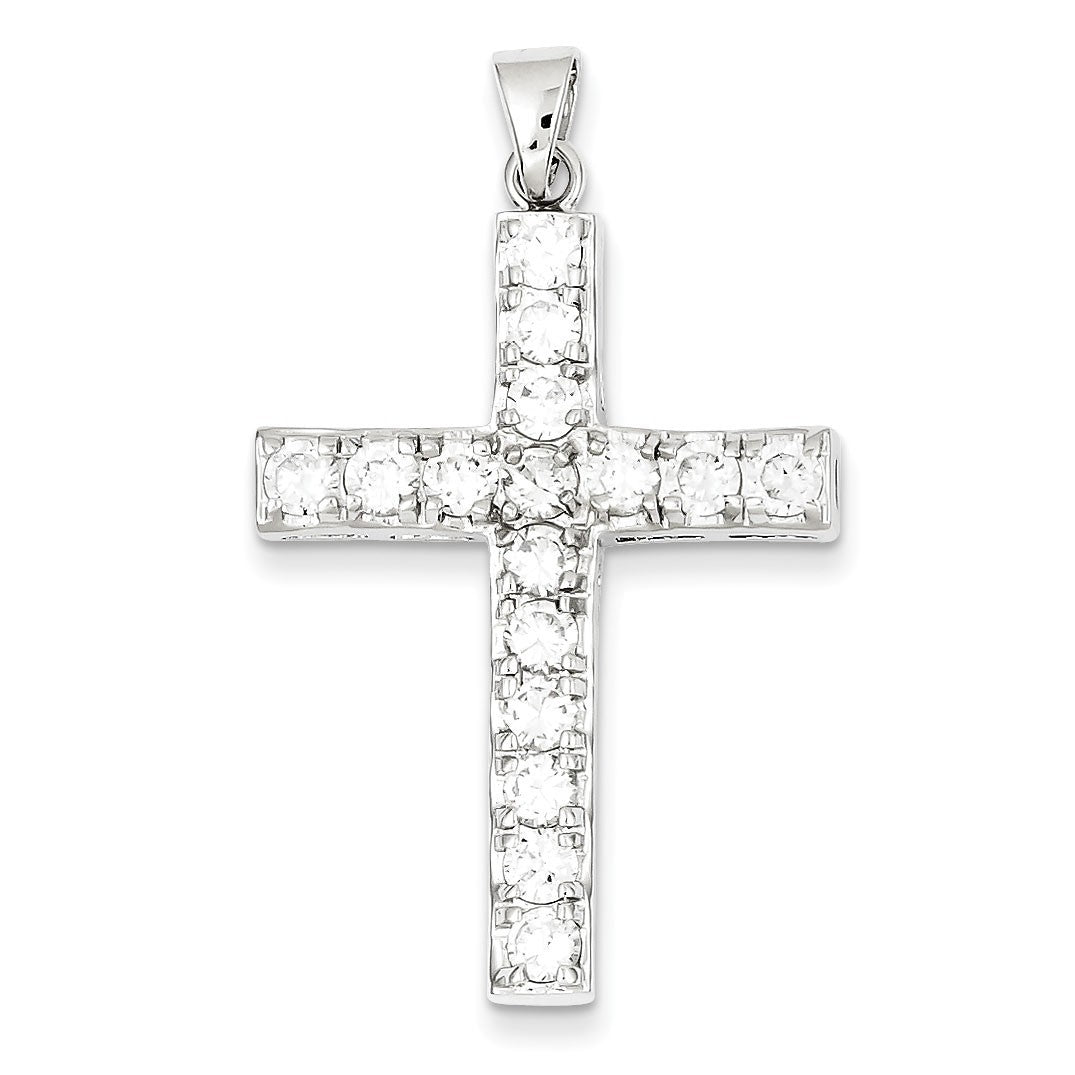 Sterling Silver CZ  Cross Pendant