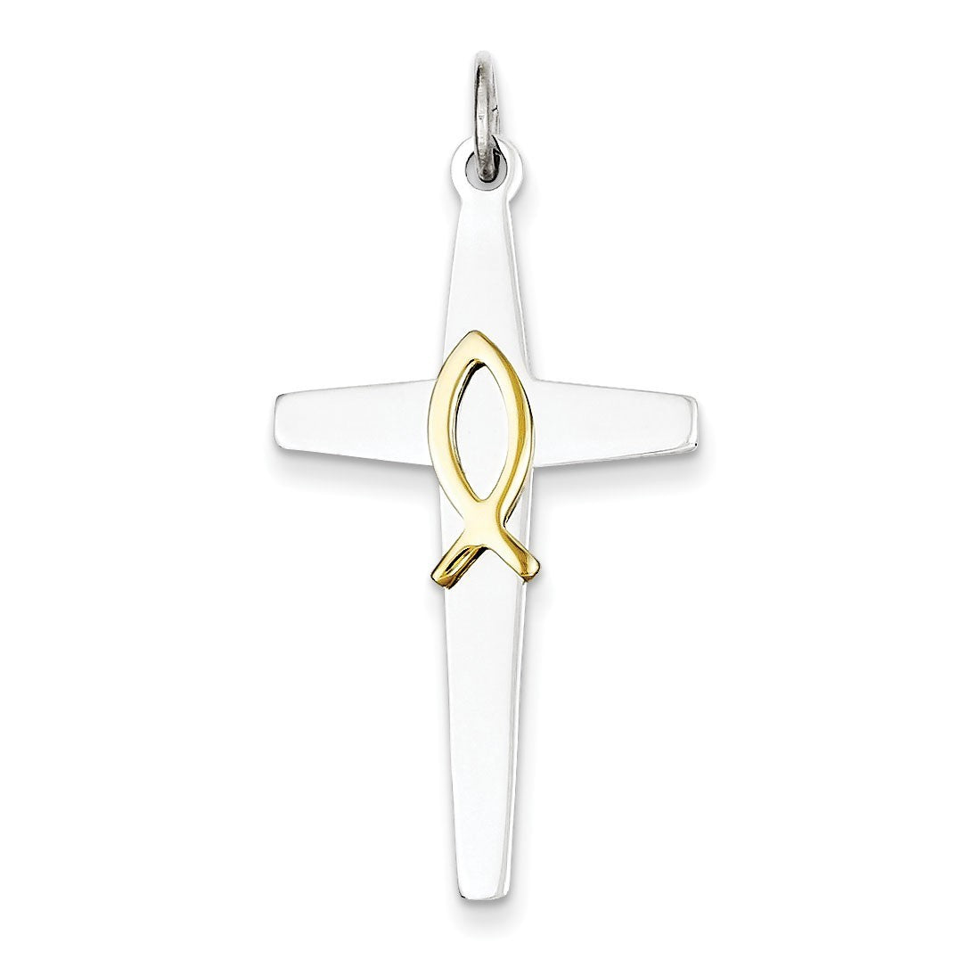 Sterling Silver & Vermeil Cross Pendant