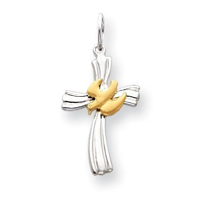 Sterling Silver & Vermeil Dove Cross Charm