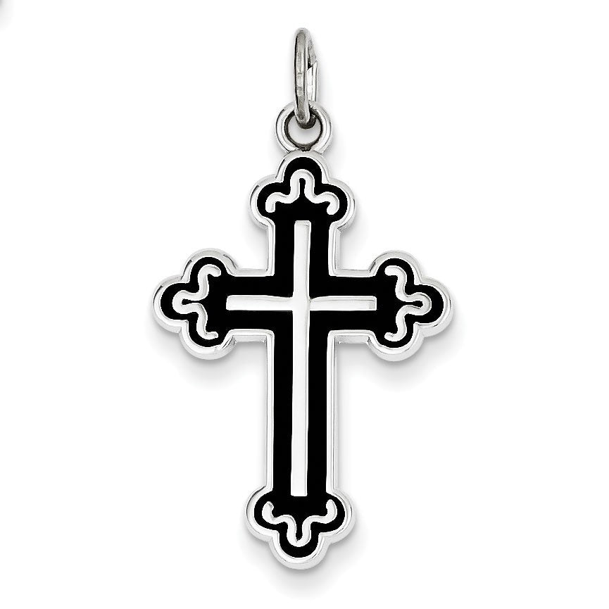 Sterling Silver Enameled Cross Pendant