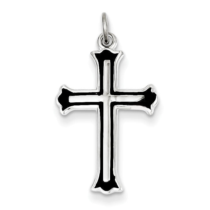 Sterling Silver Enameled Cross Charm