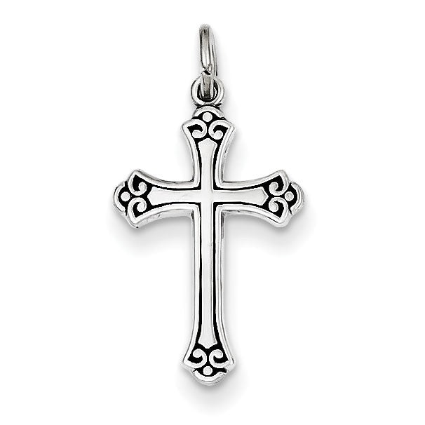 Sterling Silver Antiqued Cross Charm