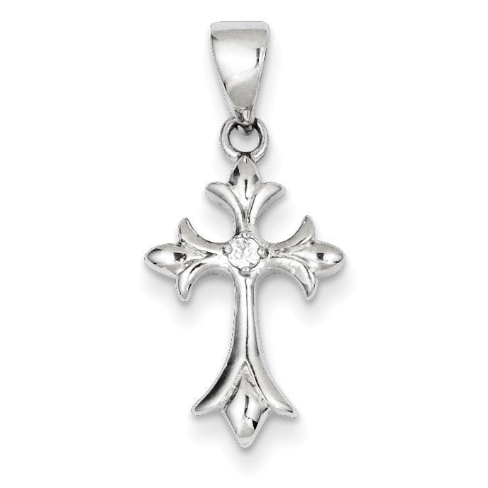 Sterling Silver CZ Cross Pendant