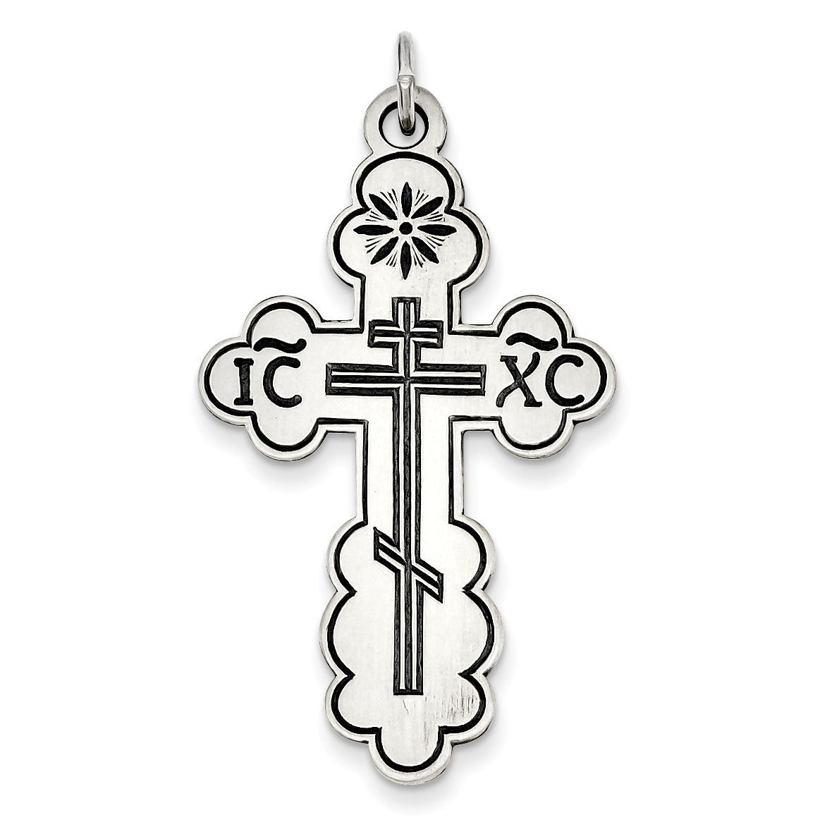 Sterling Silver Eastern Orthodox Cross Charm