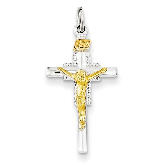 Sterling Silver & Vermeil INRI Crucifix Charm