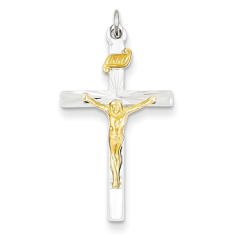 Sterling Silver & Vermeil INRI Crucifix Charm