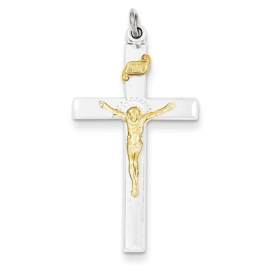 Sterling Silver & Vermeil INRI Crucifix Charm