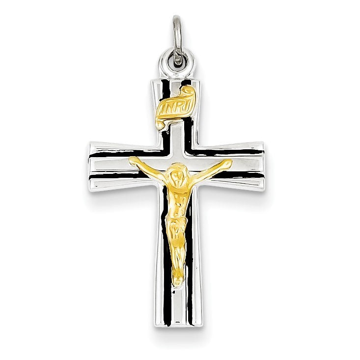 Sterling Silver & Vermeil INRI Crucifix Charm